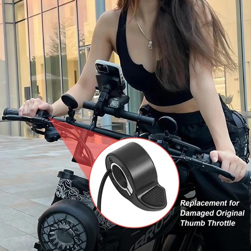 JINKEY Thumb Throttle for Super73 S2/ZX/R/RX Ebike Electric Scooter Throttle Grips Handlebar Assy Handle Accelerator Replacement Parts Black