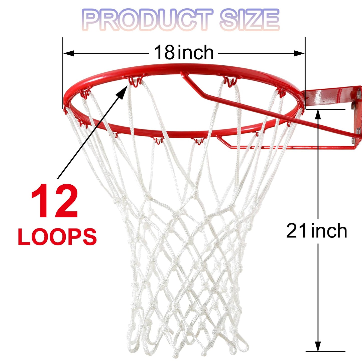 LAO XUE Basketball Net Outdoor,12 Loops Heavy Duty Replacement Net
