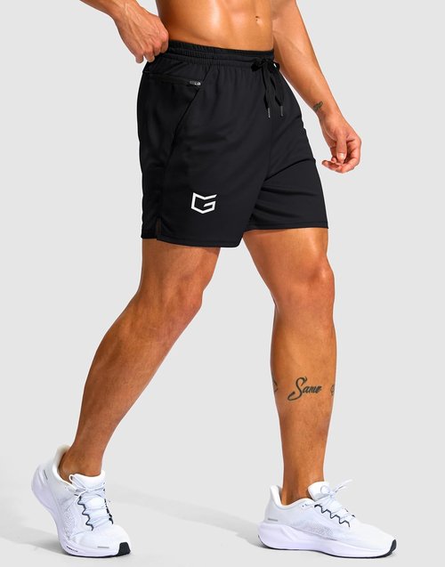 G Gradual Men's Athletic Running Shorts - Lightweight Quick-Dry with Zipper Pocket | 5"/7" for Gym & Tennis