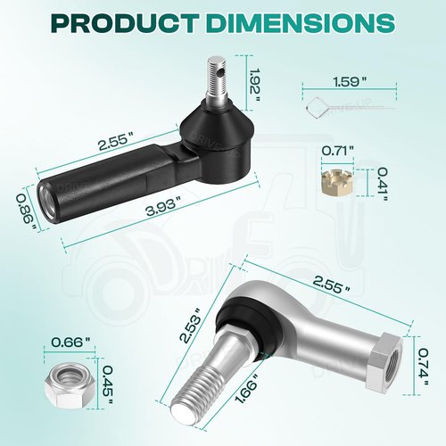 Drive-up Ball Joint Kit,Tie Rod End Set and Steering Back Outer Ball Joint Fits 2001-Up EZGO TXT Golf Cart OEM 70902-G01 70902-G02 70695-G01