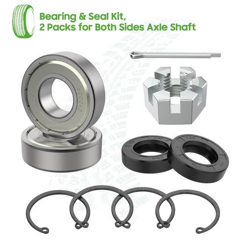 10L0L Golf Cart Driver Side Rear Axle Shaft with Bearing Seal Kit Fits EZGO TXT/Medalist Electric1994-2013,Replace OEM 20377G11