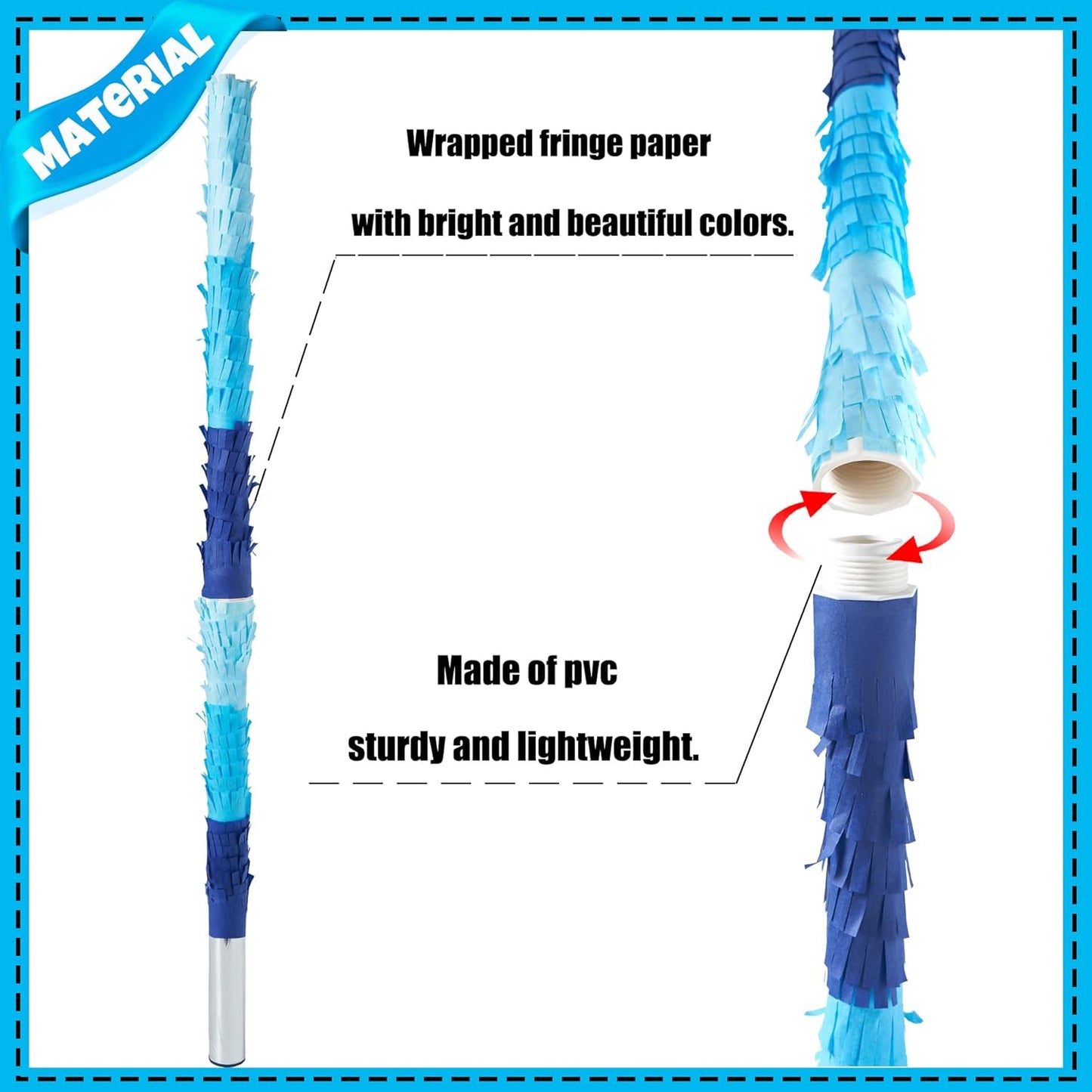 PCFING 30-Inch Piñata Stick Kit - Durable Blue Design for Boys, Girls & Adults | Perfect for Any Party