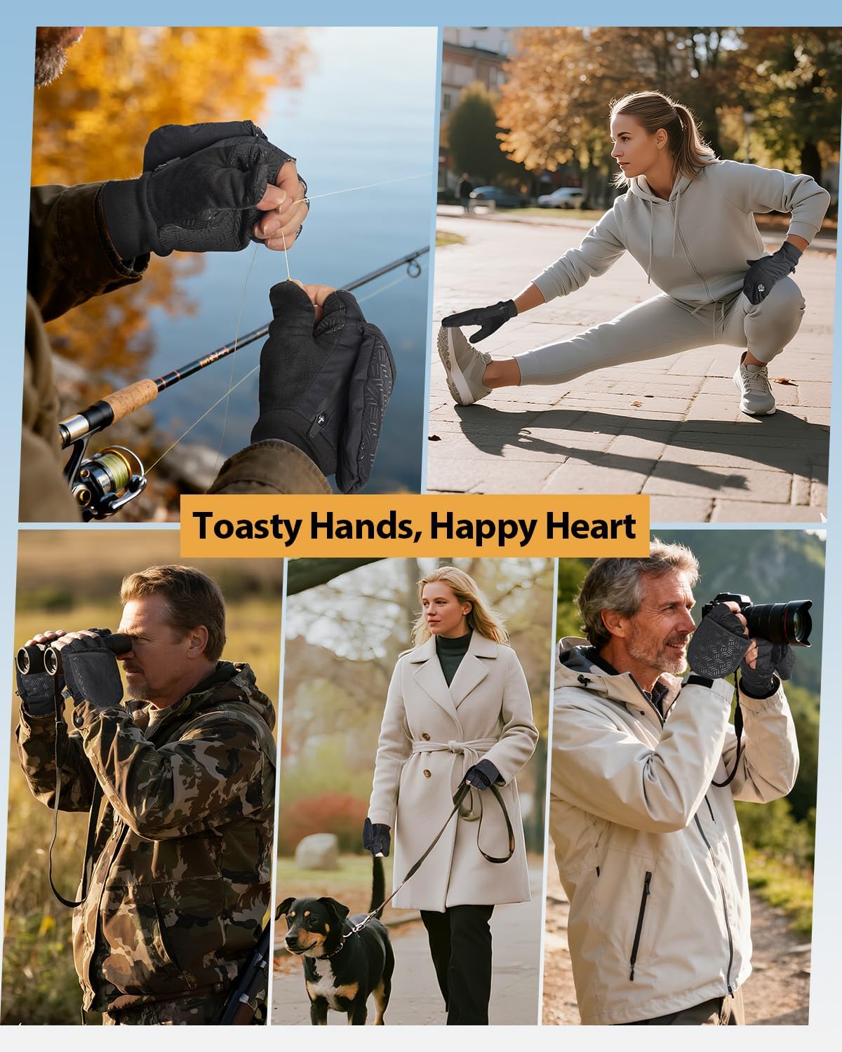 RIGWARL Winter Fingerless Gloves - Convertible Mittens with Hand Warmer Pocket | Unisex Running Gear