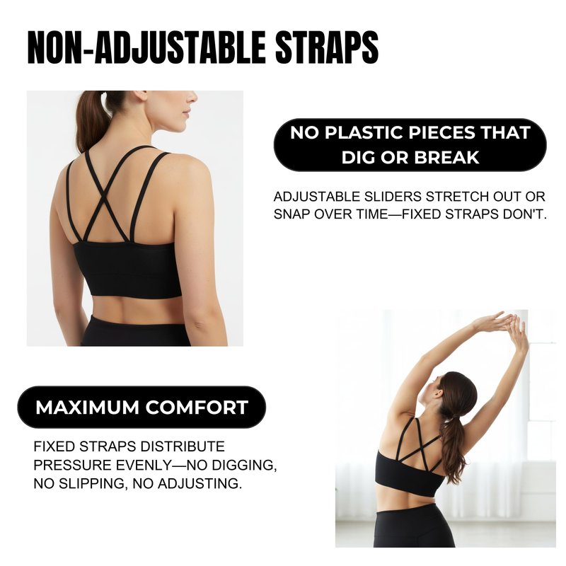 Sports Bra Sewn in Pads - Non Removable Padded Bralette for Women, Strappy Bra 2-Pack (Nude/Grey, Medium)