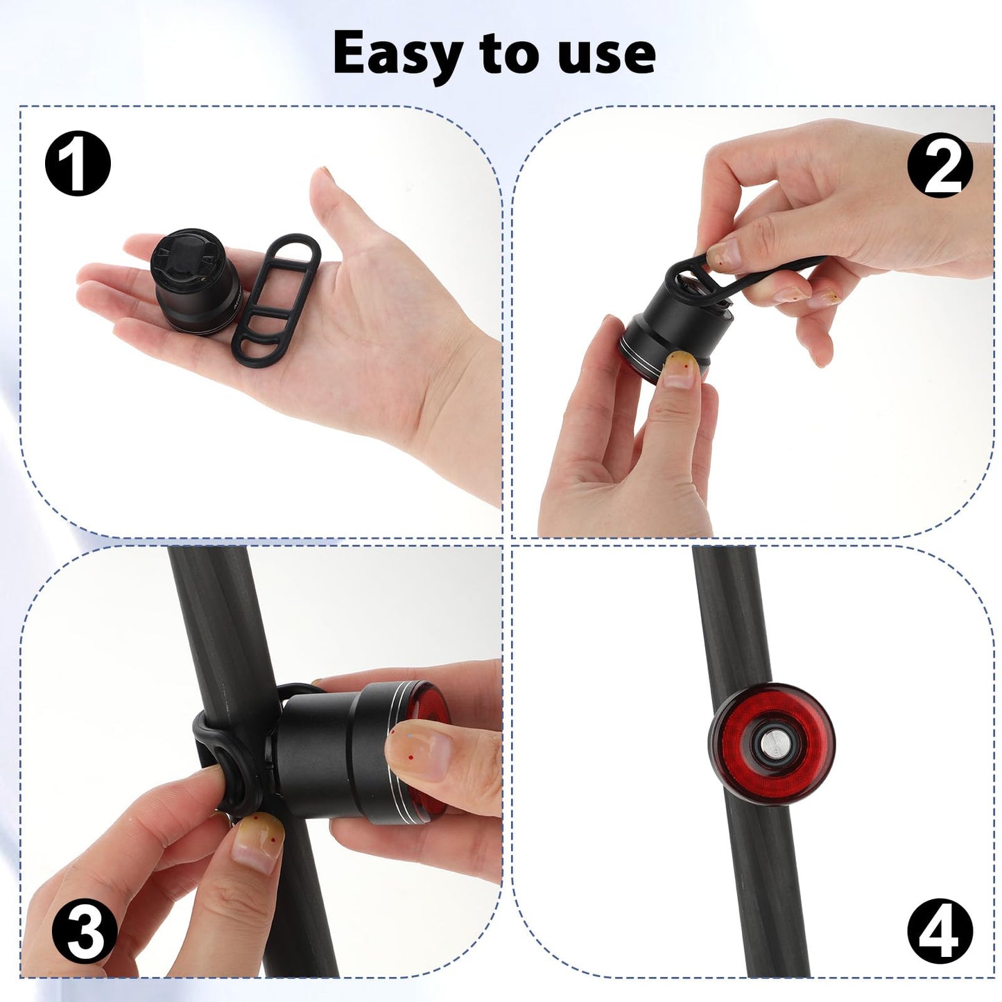 Exircy 12 Pcs Bicycle Rubber Strap Bicycle Light Silicone Straps Bike Rubber Strap Bike Mount Bicycles Light Band for Flashlight Handlebar Set Cell Phones Speaker Holder (Black)