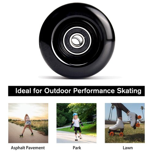 TOBWOLF 8 Pack 58mm x 32mm, 82A Outdoor Quad Roller Skating Wheels, PU Wear-Resistant Wheels Replacements Double-Row Roller Skates Accessories