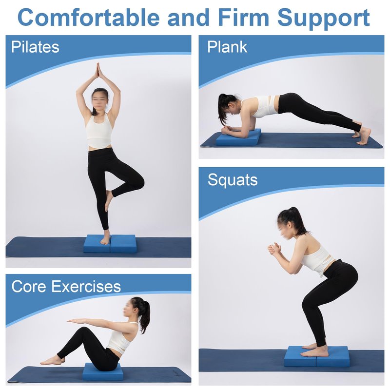 StrongTek 2-in-1 Non-Slip Balance Pad - High-Density Foam Cushion, Supportive Exercise Mat & Knee Pad for Core Training, Yoga, Pilates, Physical Therapy, Stability Training, Stretching, and Rehab