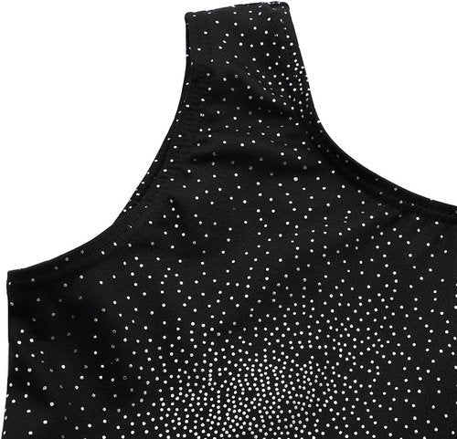 HOZIY Gymnastics Leotards - Sparkly Mermaid Biketard for Girls | Green, Red & Hot Pink Polka Dots