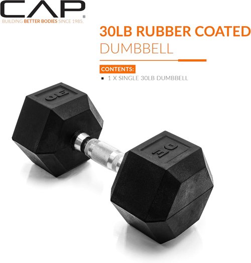 CAP Barbell Coated Hex Dumbbell Weights - Durable Design | Available in 10-120 lbs Options