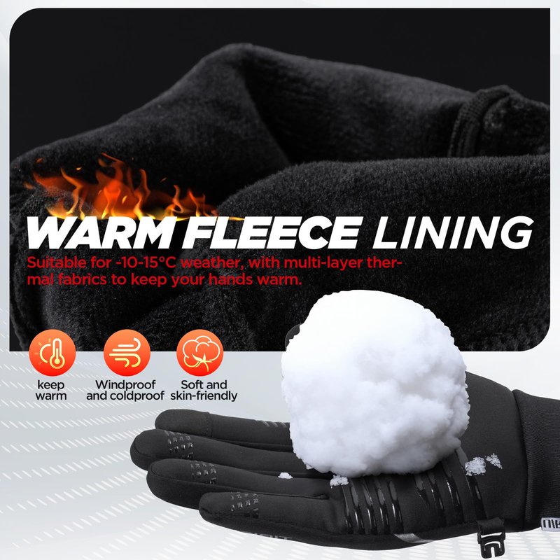 RUIXUE Winter Gloves for Men Women, Warm Thermal Windproof Touchscreen Non-Slip