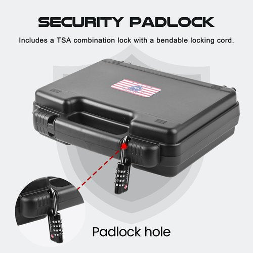Kinghardcase Pre-Cut 9mm Gun Case with 1 TSA Lock, Lockable Hard Handgun Case for Pistols & Revolvers – Shockproof, Portable Gun Storage & Transport