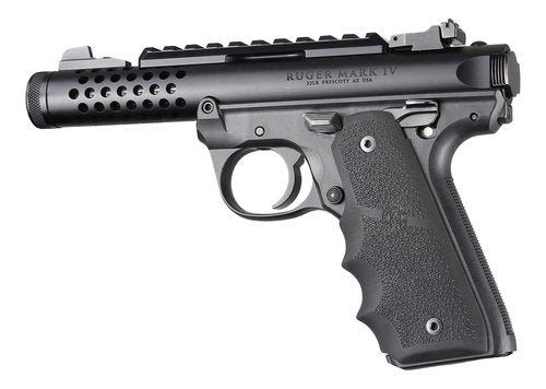 Hogue OverMolded Rubber Grip for Ruger MK IV MKIV 22/45 with Finger Grooves, Black - 79080