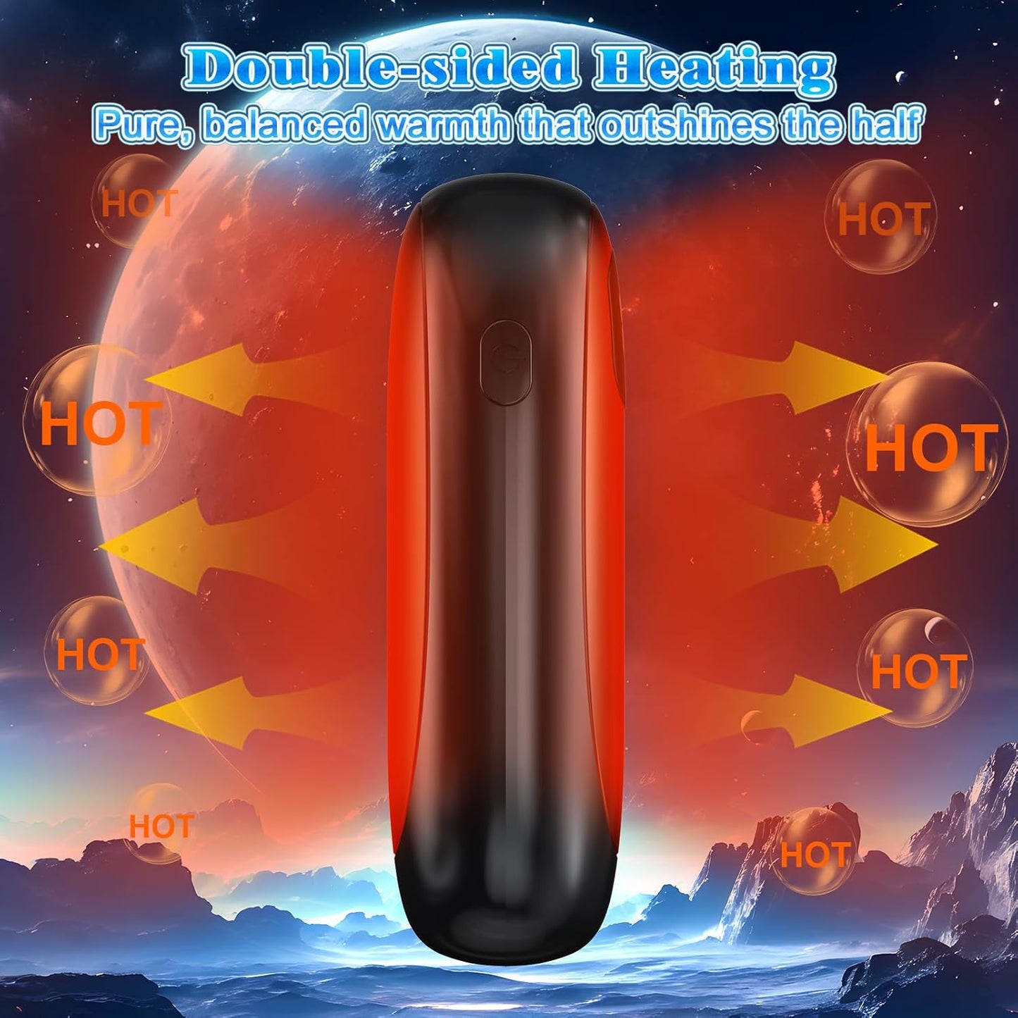 Skiennix Rechargeable Hand Warmers - Dual-Sided Heating with LED Display & Flashlight, Max 127℉, 13Hrs Battery Life