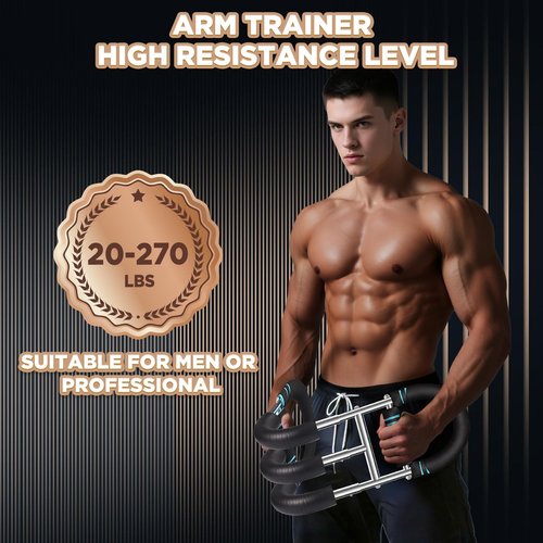 Twister Arm Trainer 9-Level Adjustable (20-270lbs) with Adjustment Tool & Mechanical Counting Grip - Chest Trainer for Men Women, Home Gym Arm Exerciser to Build Biceps, Chest & Grip Strength