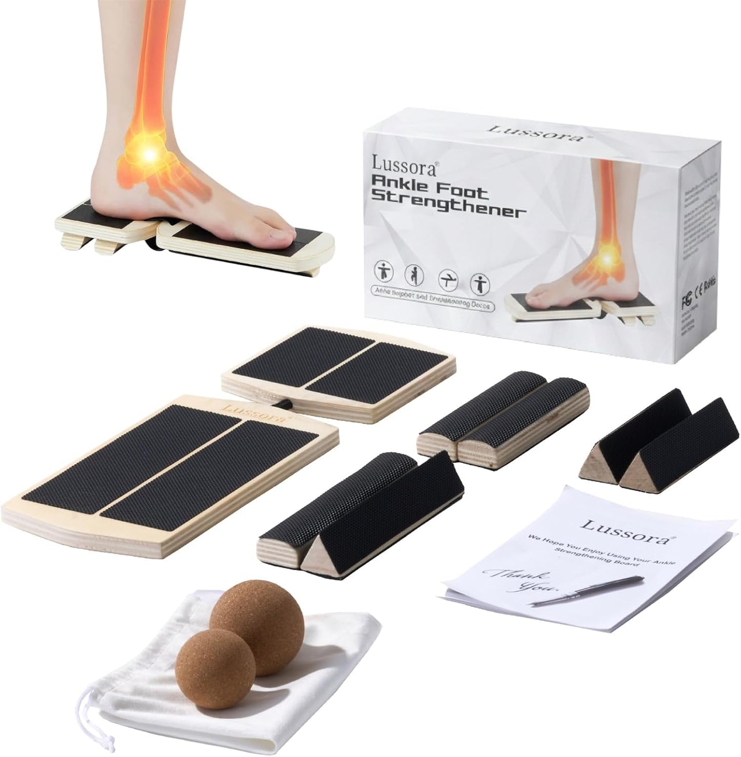 Skiennix Foot & Ankle Strengthener Kit - Ankle Balance Board for Stability & Injury Recovery | Complete Set with Cork Balls & Carry Bag