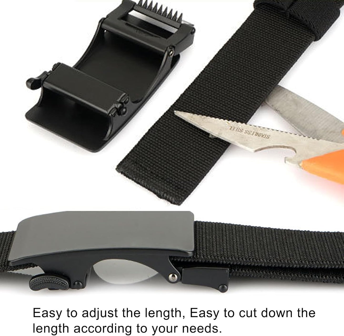 Skiennix Men's Elastic Nylon Ratchet Belt - Stretch Webbing for Jeans & Golf - 1.34" Wide