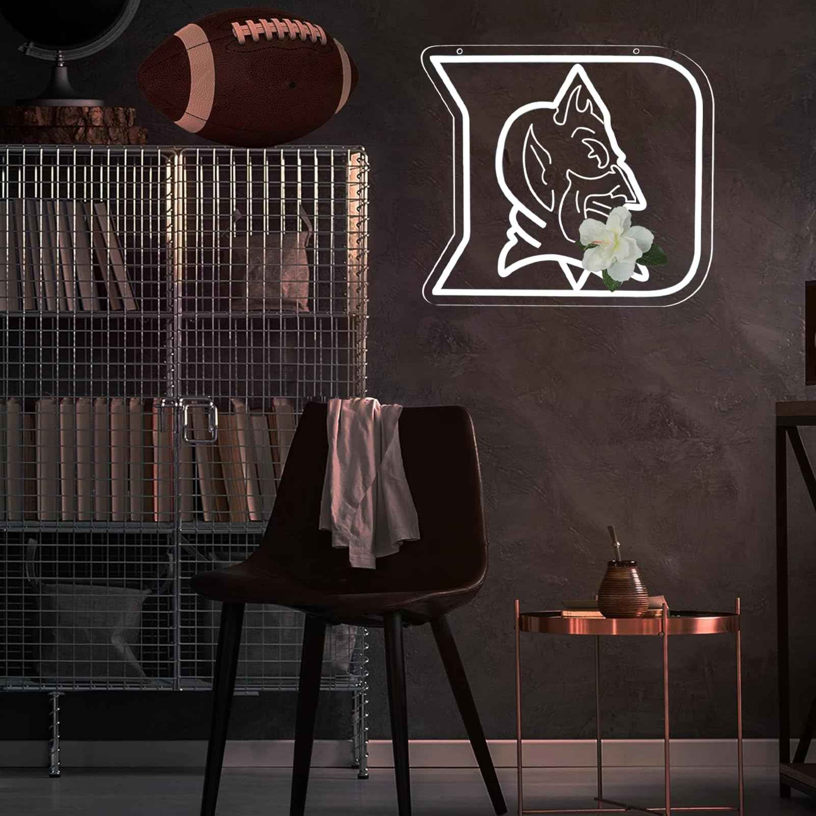 HUIKWAN University Team Logo Neon Sign，Neon Light LED Sign for Sports Fans Gifts USB Powered Neon Wall Sign Dimmable for Man Cave Sports Studio Wall Art