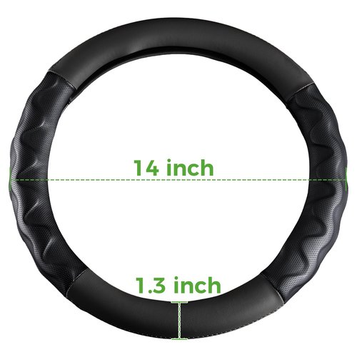 10L0L Golf Cart Steering Wheel Cover for Yamaha, Club Car DS & Precedent, 14 Inch Black