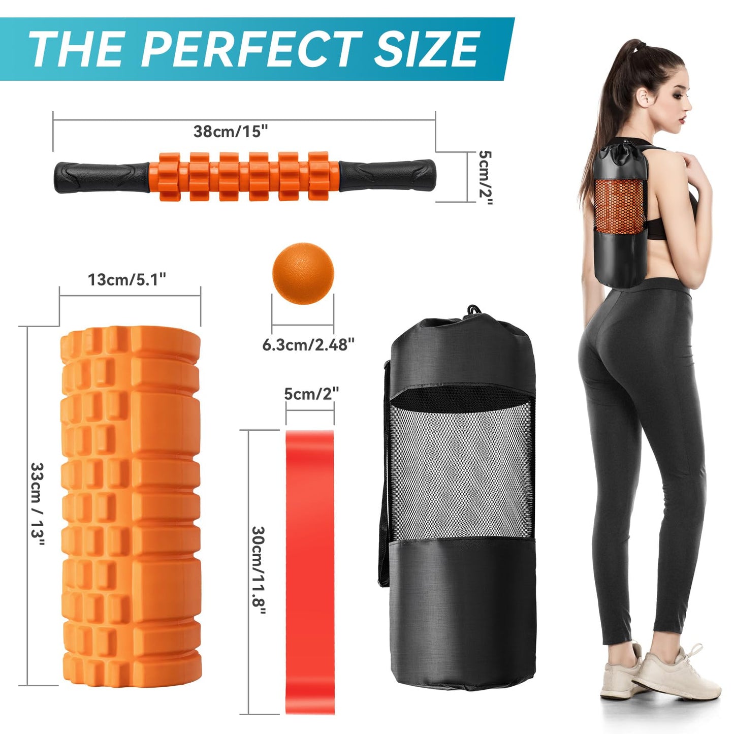 Krightlink 5 in 1 Foam Roller Set Trigger Point Exercise Foam Roller