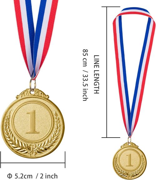 Favide Award Medals - 96 Pieces Gold, Silver & Bronze Winner Medals for Competitions | Olympic Style, 2 Inches