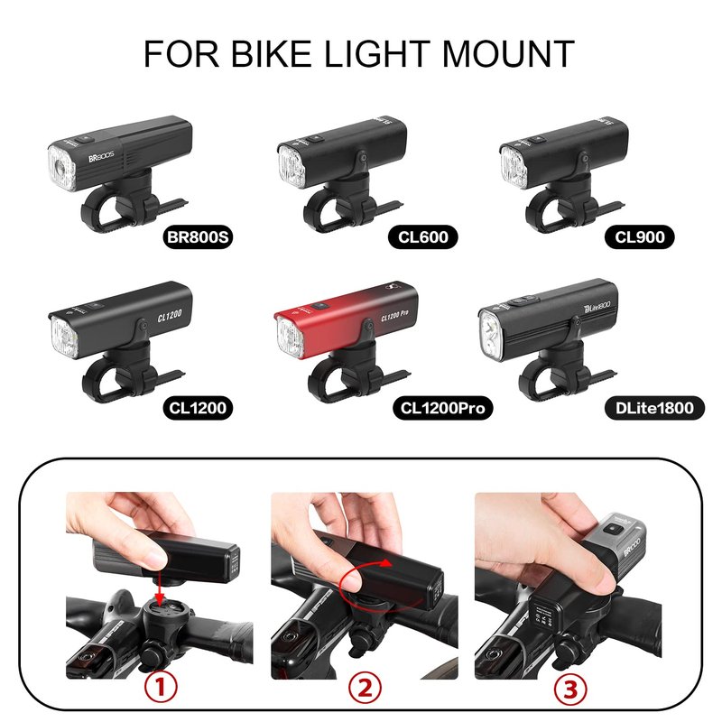 towild Bike Computer Edge Mount Compatible with Garmin/Meilan/XOSS/iGPSPORT,Bike Light Mount CL600 CL900 CL1200 BR800 BR1000