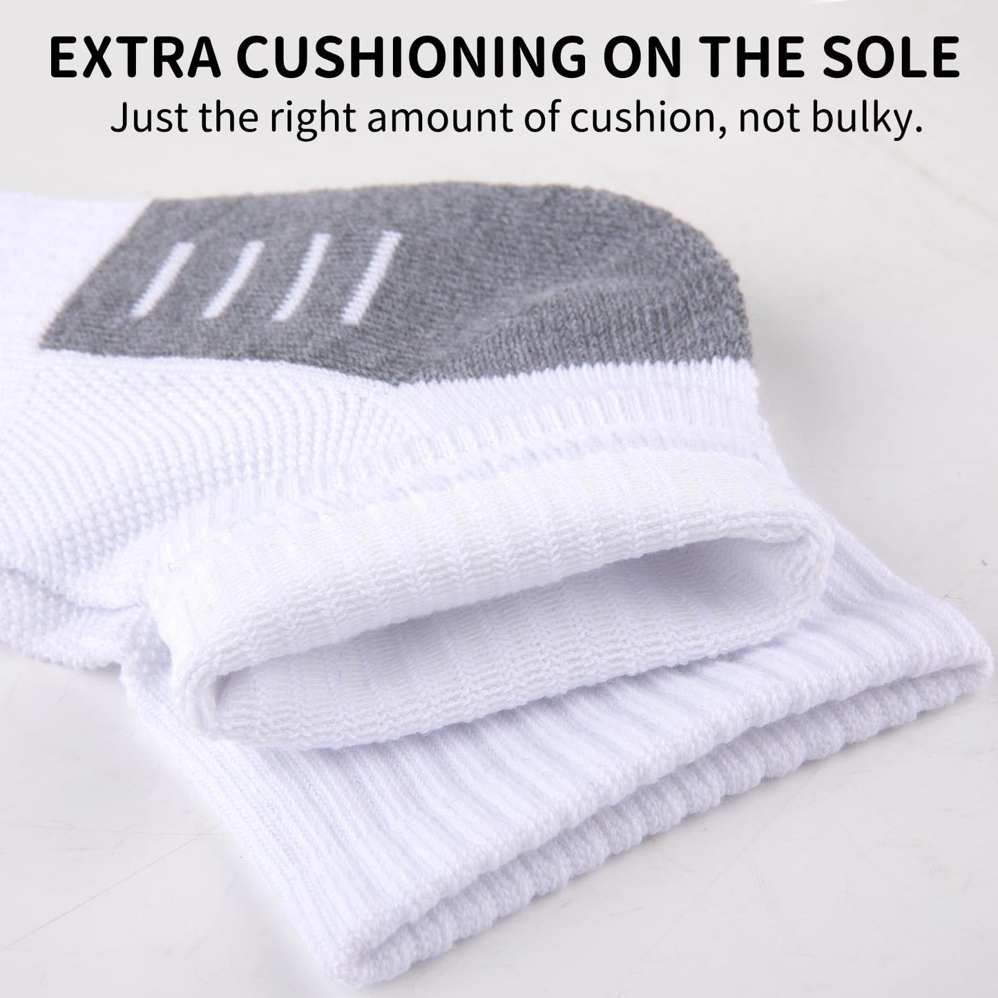 COOVAN Mens Athletic Ankle Socks 8 Pairs Cushioned Quarter Mini Crew Calf Running Half Crew Sock for Men