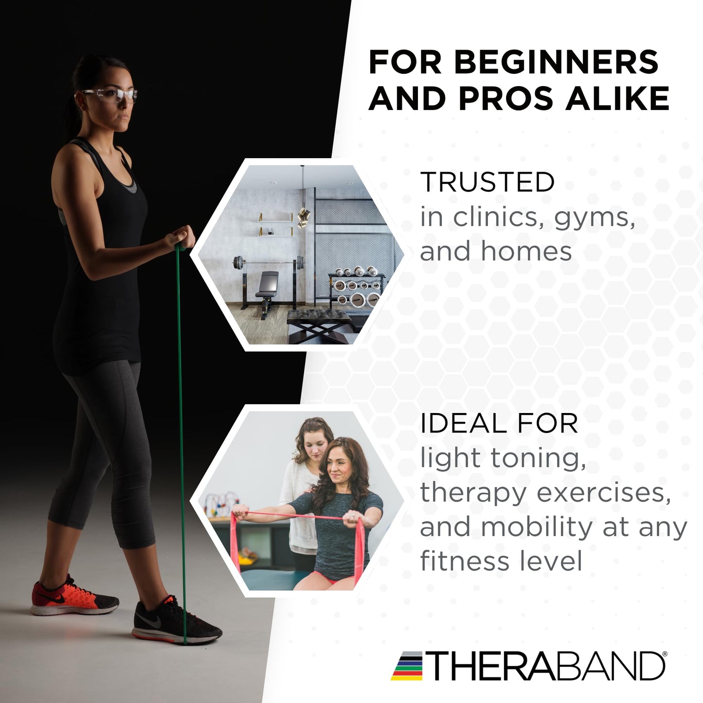 THERABAND Professional Resistance Band, Green Level 3 Heavy, 5 ft Exercise Band for Physical Therapy, Strength Training, Upper and Lower Body Workouts, Yoga and Pilates