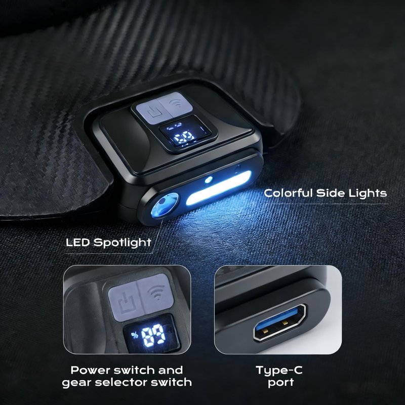 Ruirgo Clip On Light for Baseball Cap, Super Bright Rechargeable LED Headlamp Hat, 180° Adjustable Hands-Free Light, Waterproof Design for Running, Camping, Fishing, Hunting, Cycling