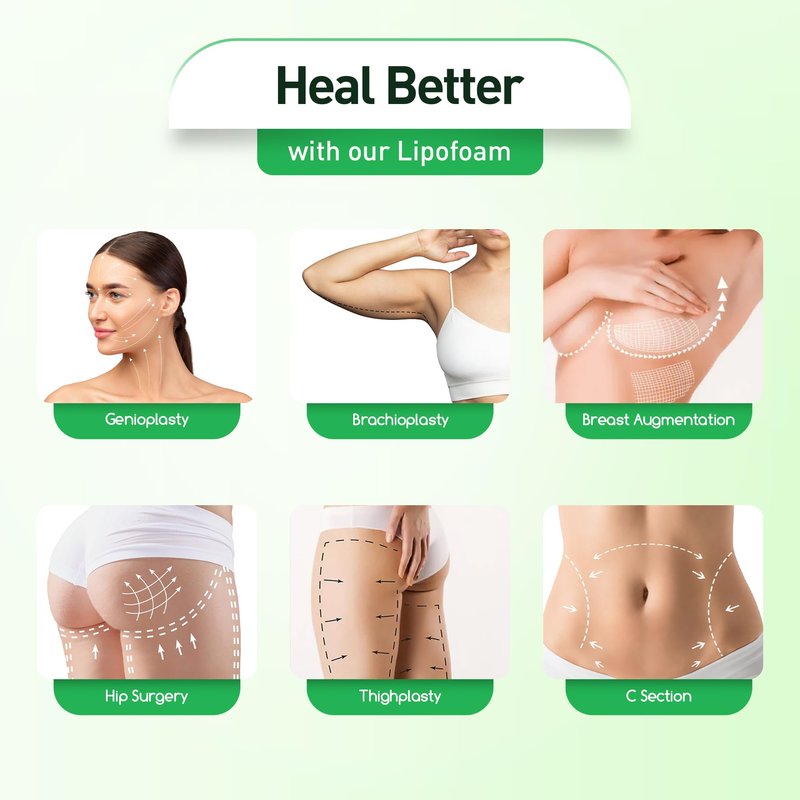 ACUPLUSH 5 Pack Lipo Foam Pads - Post Surgery Ab Board for Liposuction Recovery, Flattening Abdominal Compression Garments for Tummy Tuck Surgery (8” x 11” x 0.5”)
