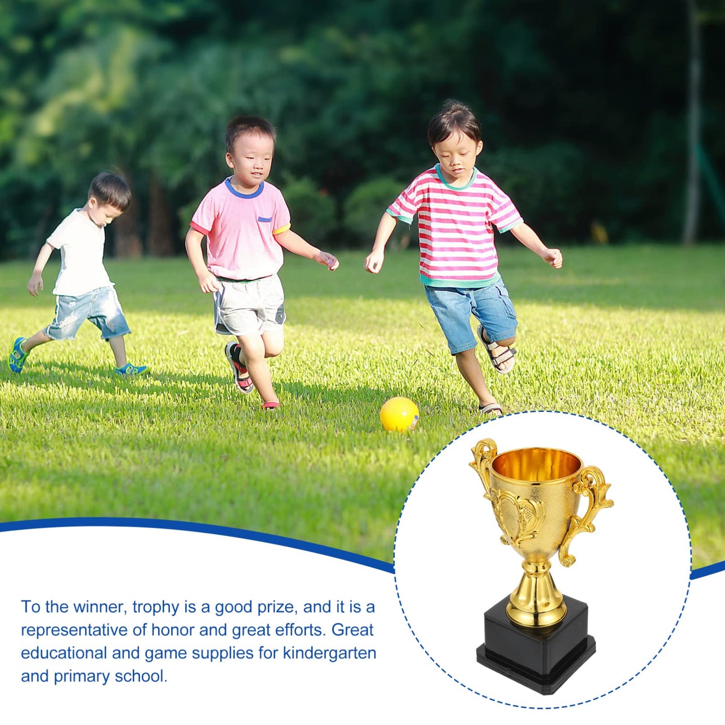 BESPORTBLE Golden Trophy: 7 Inch Plastic Golden Cup Gold Trophies Awards for Kids Party Favors Sports Footabll Competition Tournaments Rewards