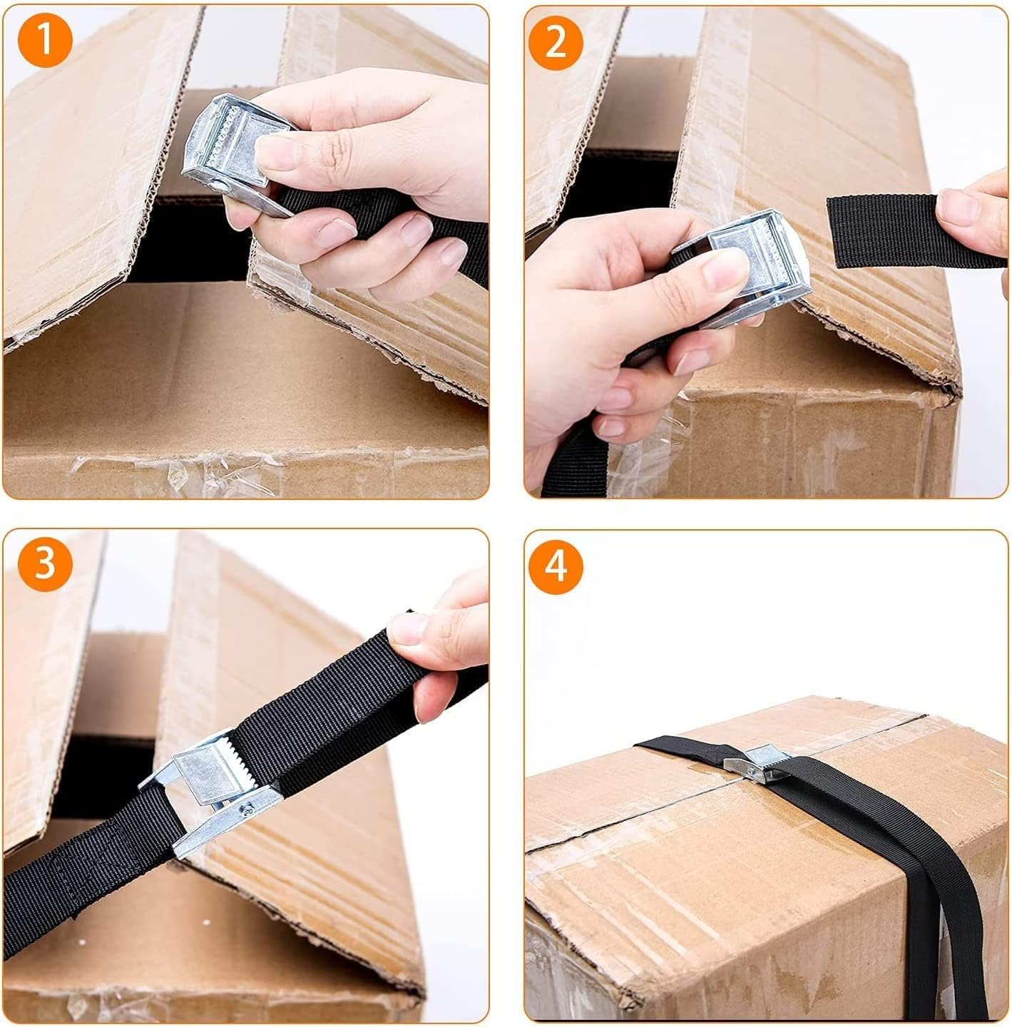 Skiennix Heavy-Duty Battery Tie Down Strap - 78'' with Stainless Steel Cam Buckle & Deck Loop Mounts