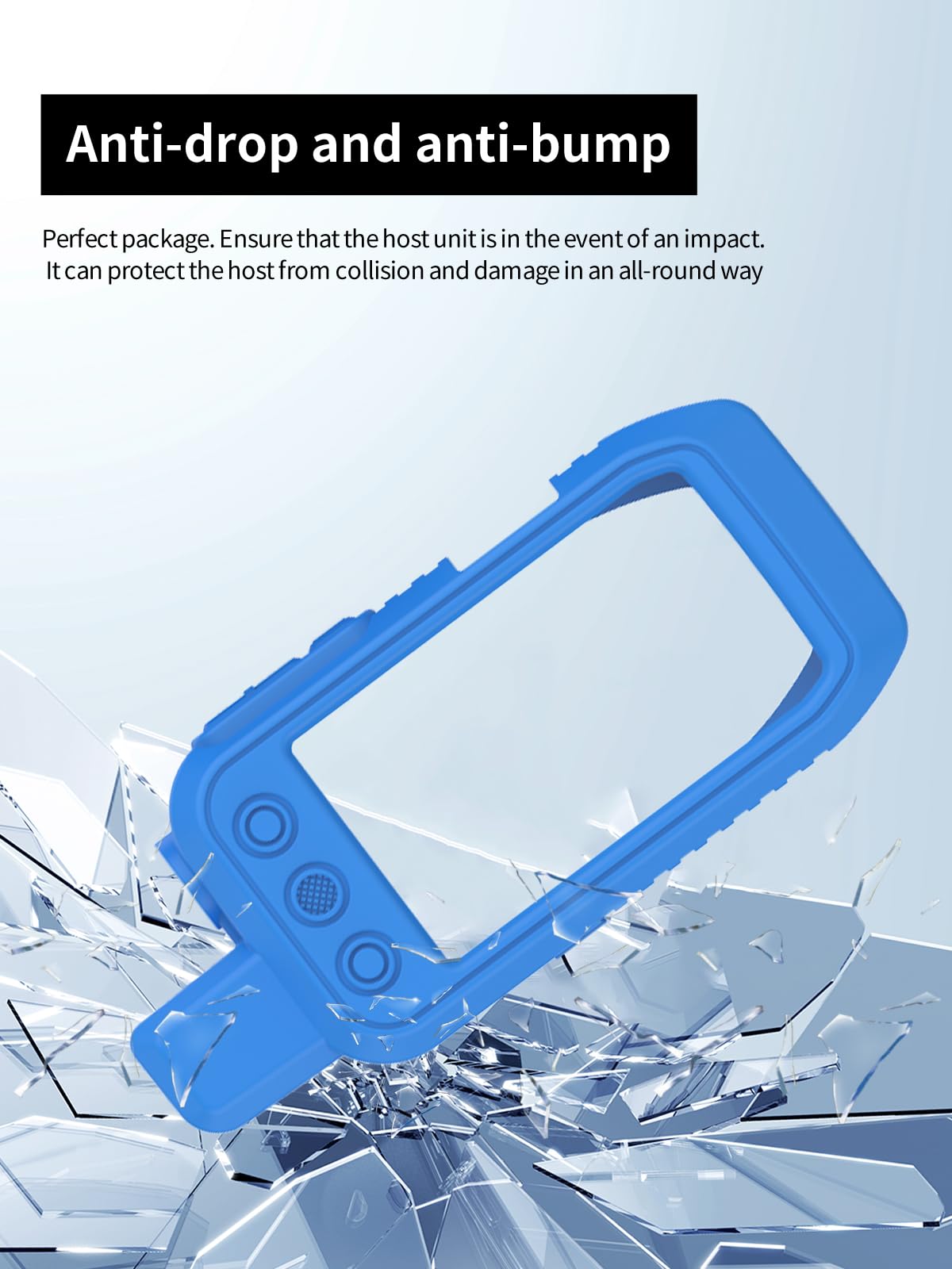 Case for Garmin Alpha 200i/Alpha 300i Dog Tracking, WUNIAK Soft Silicone Protective Portable Scratch Shock Resistant Shell Case with Screen Protector for Garmin Alpha 200i/Alpha 300i，Blue