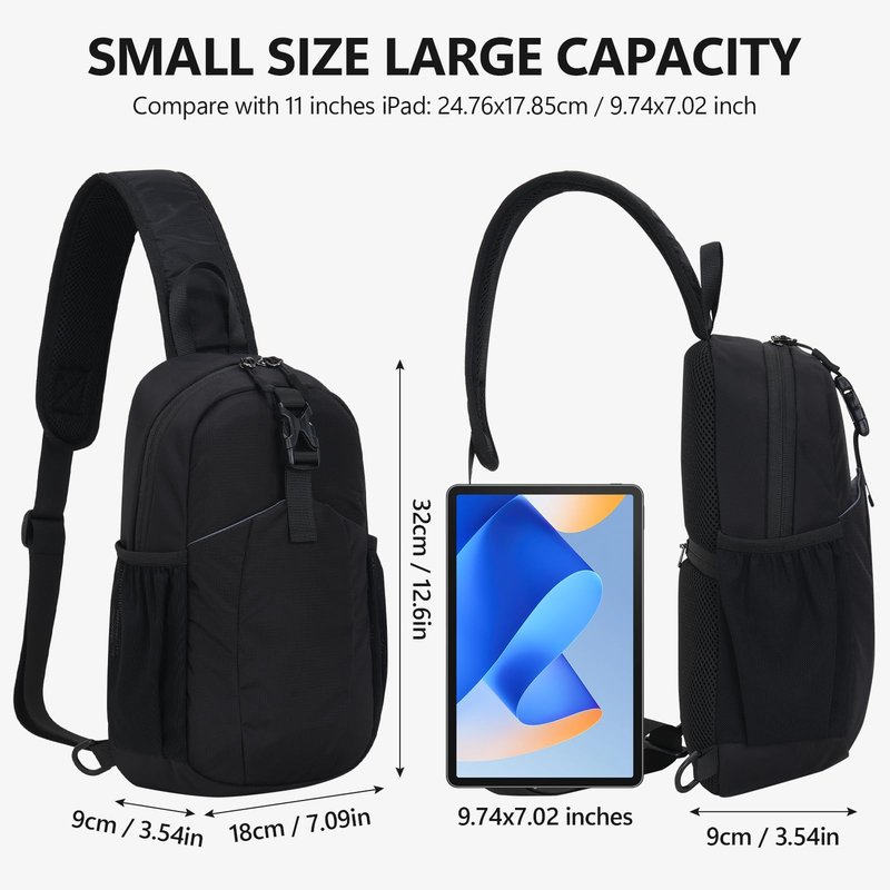 Peicees Crossbody Sling Backpack Sling Bag Travel Hiking Chest Bag Daypack, Purple