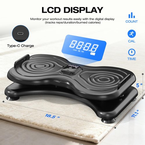 LUBBYGIM Waist Twister Machine, Waist Twist Board with LCD Display (Black)