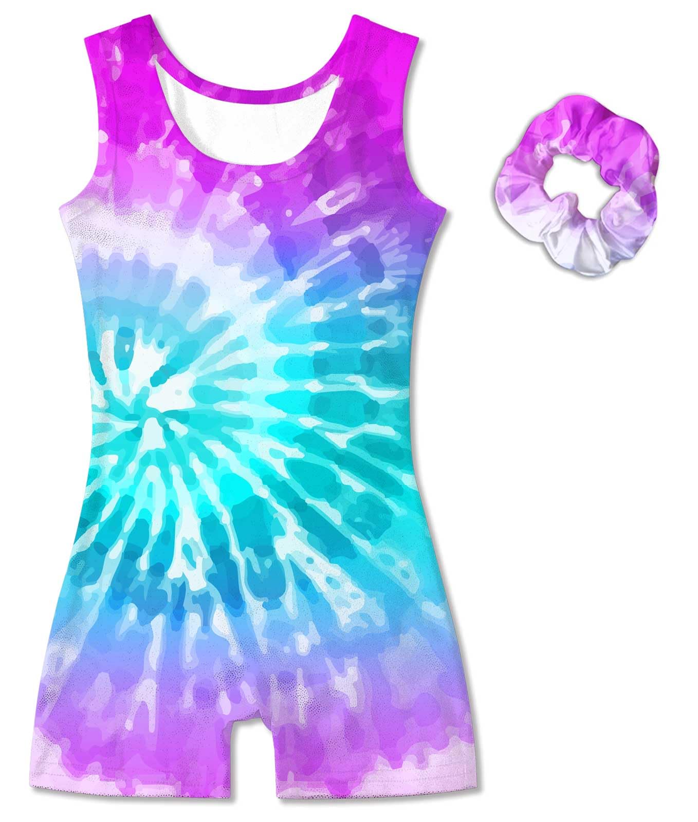 Vogseek Gymnastics Leotards for Girls 6 7Y Psychedelic 2PC Dance Biketards