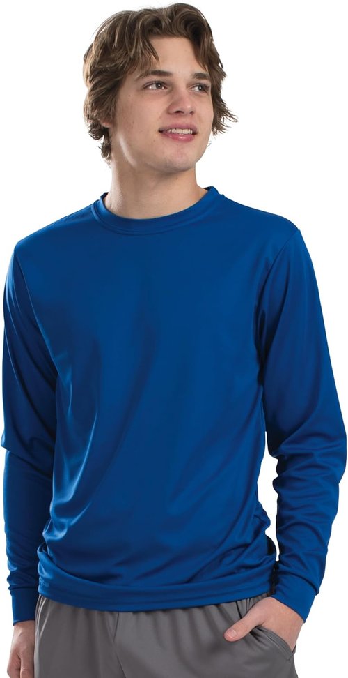 Augusta Sportswear Wicking Long Sleeve Athletic Shirt - Sun Protection for Outdoor Activities