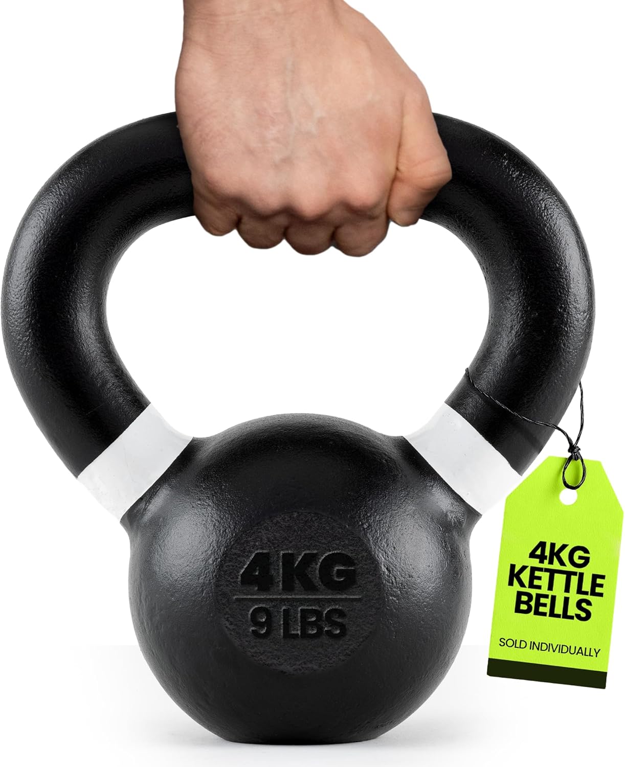 Rage Fitness Cast Iron Kettlebell - Powder Coated, Wide Handle for Core & Glute Workouts | Strength & Endurance