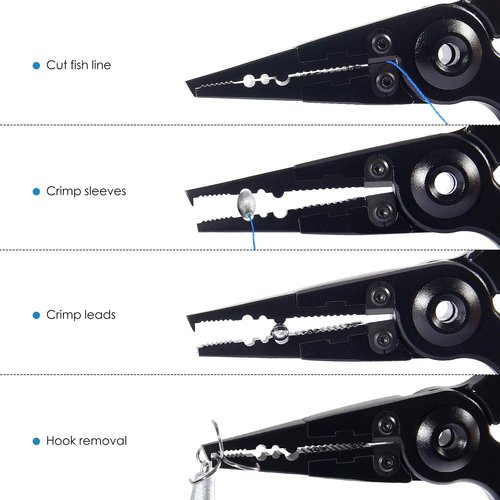 Dr.meter Aluminum Fishing Pliers - Saltwater Resistant Gear with Tungsten Carbide Cutters | Includes Gripper & Gloves
