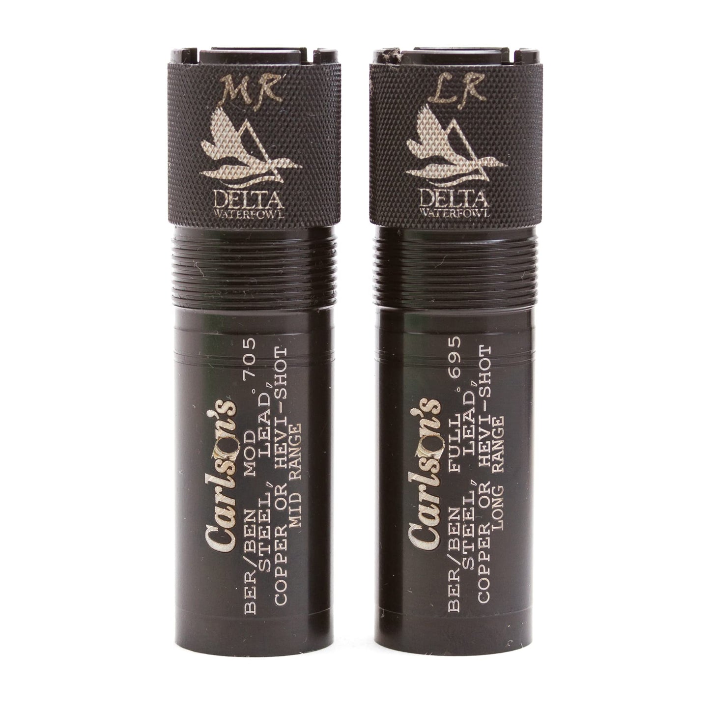 Carlson's Choke Tubes 12 Gauge Compatible for Beretta Benelli Mobil [ 2 Pack | Mid Range & Long Range ] Blued Steel | Delta Waterfowl Choke Tube | Made in USA