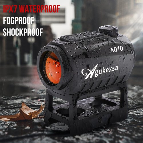 Agukexsa Red Dot Sight, 1x20mm Compact 2 MOA Red Dot Sight, Shake Awake Red Dot Scope with Absolute Co Witness Riser, Aluminum Alloy Housing