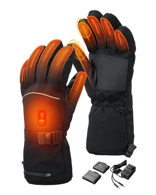 Lithlabo Heated Gloves for Men Women, 7.4V Rechargeable Electric Heated Gloves for Winter Arthritis Hands Motorcycle Riding (Large)