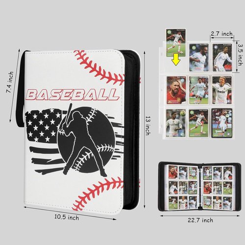 Baseball Card Binder - 900 Pocket Trading Card Holder with Sleeves | Compatible with Topps Cards