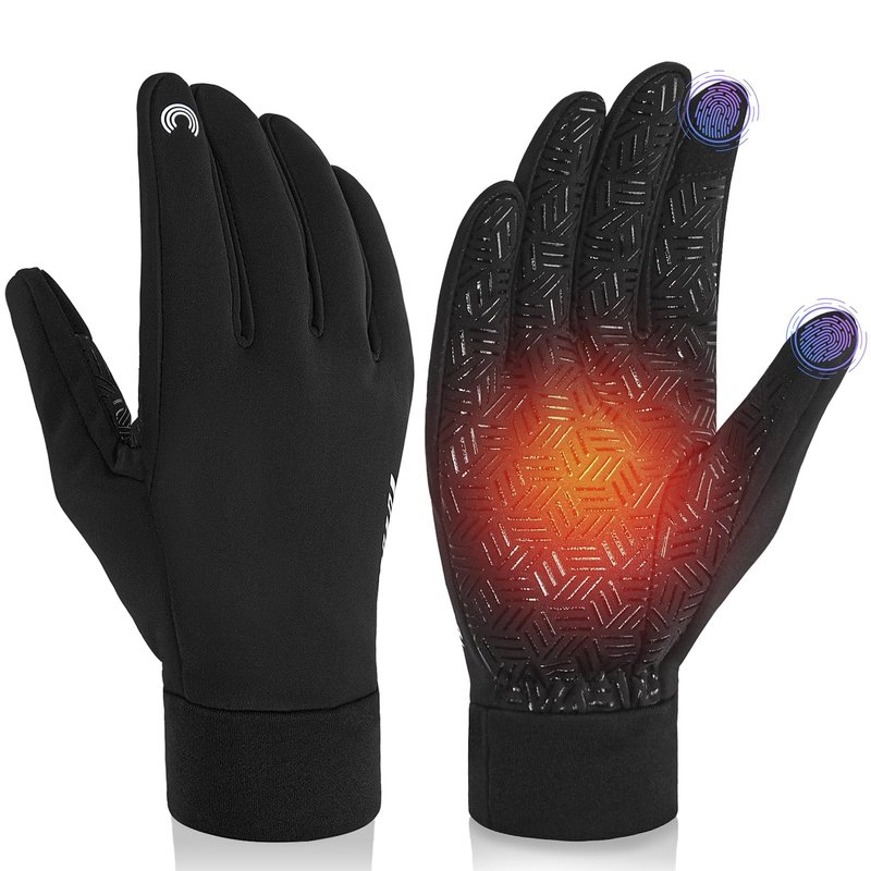 RIGWARL Winter Gloves Men Women for Cold Weather, Warm Plush Gloves with Touchscreen Fingers, Thermal Glove Early Spring and Late Fall Gift for Runing Hiking Driving Walking Skiing Snow(Black,XXL)