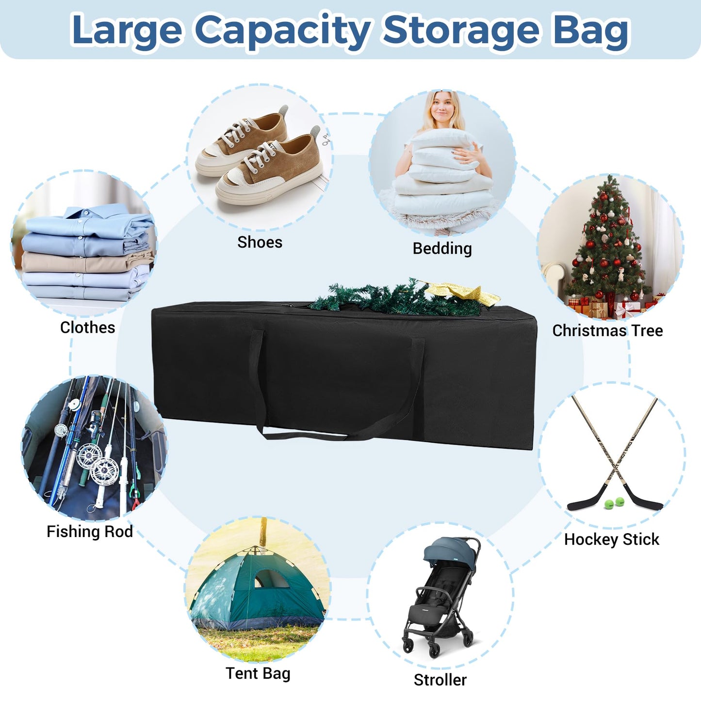 COOLBEBE 65" Sports Duffle Bag - 270L Extra Large Travel Duffel Luggage Bag