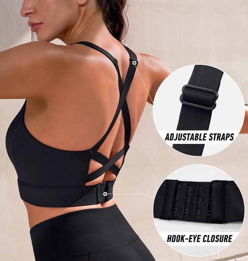Ewedoos High Support Sports Bra - Adjustable, Push-Up Design for High-Impact Workouts | Women's Activewear