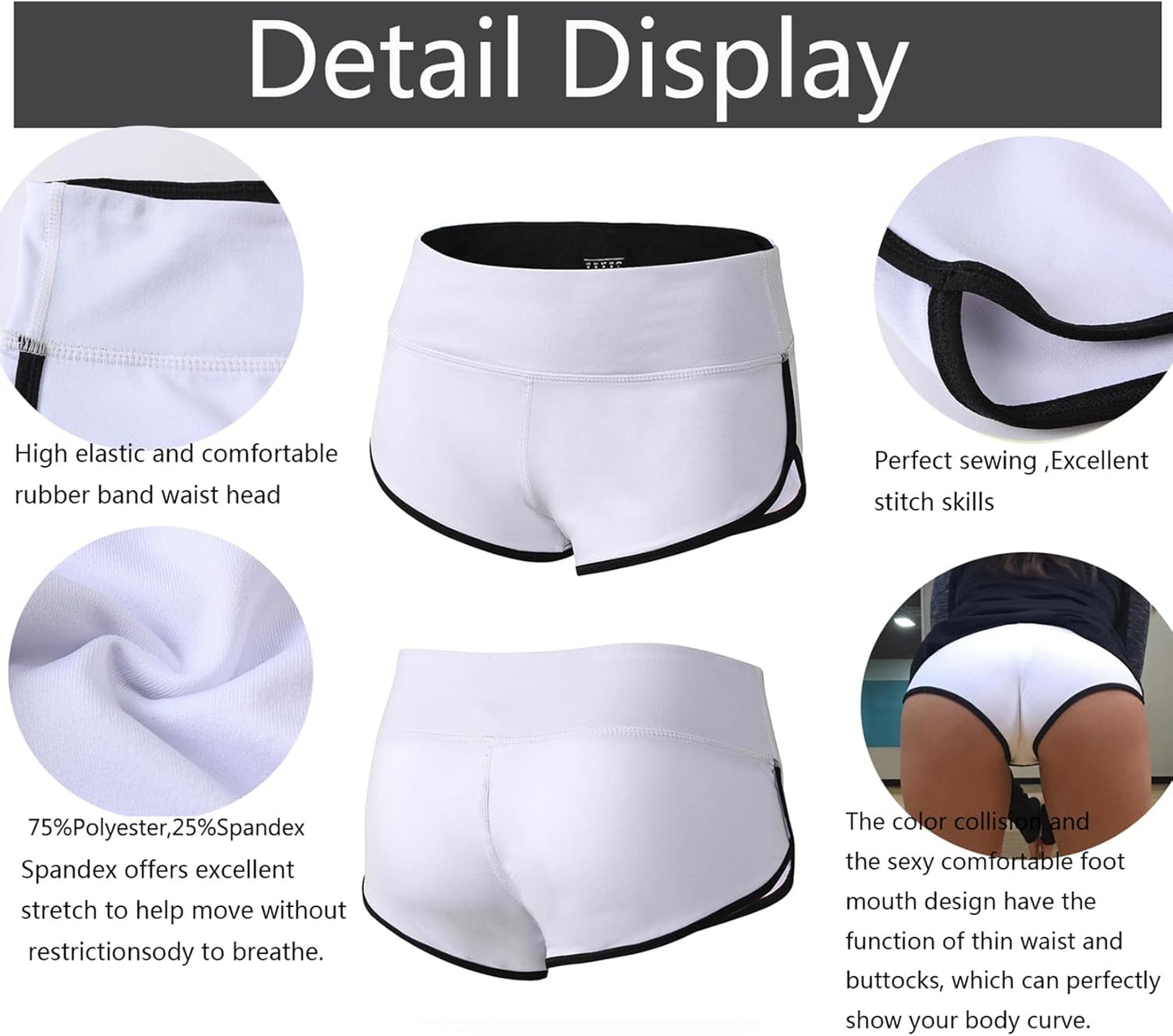Skiennix Women's Booty Shorts - High Waist Butt Lifting Yoga & Gym Shorts for Ultimate Comfort