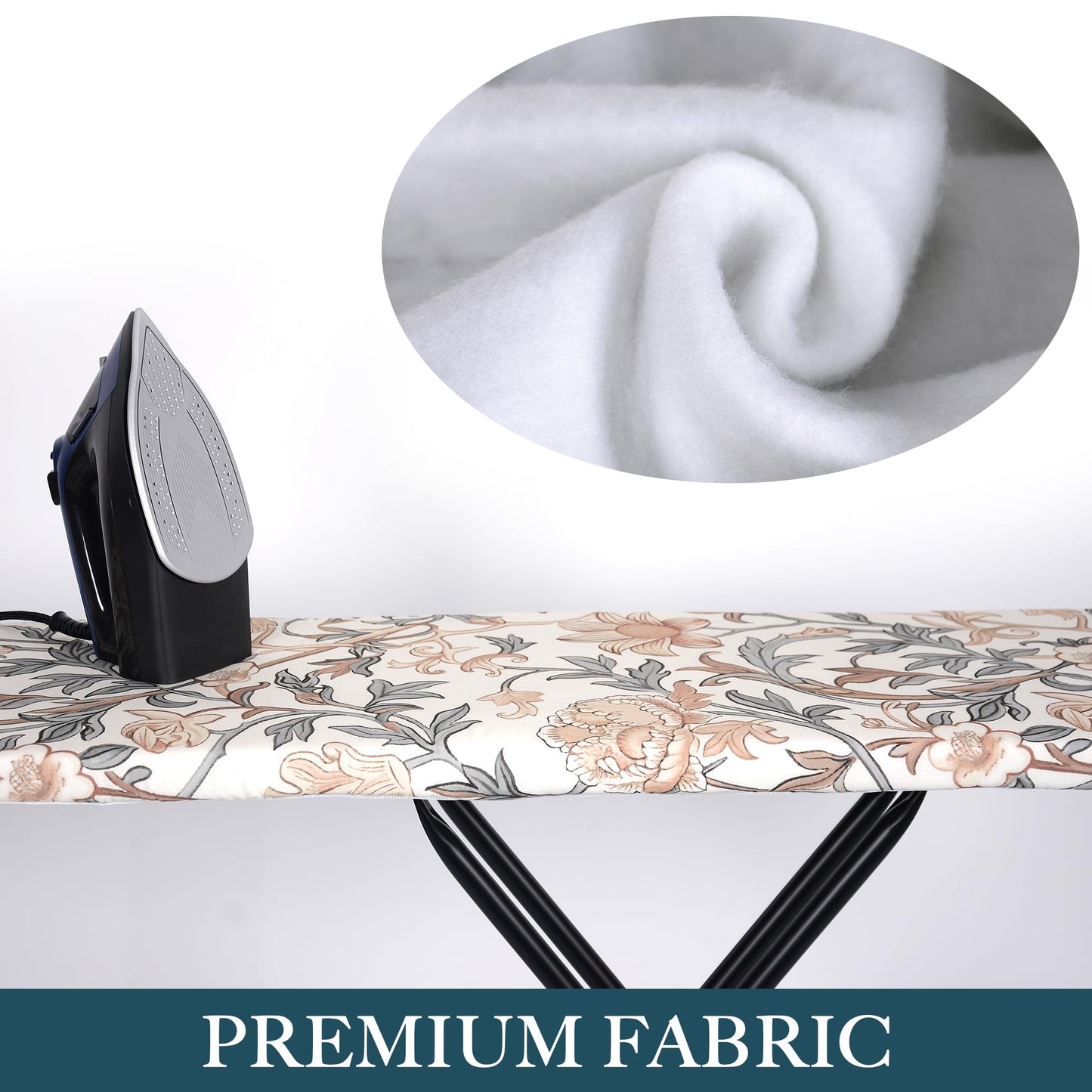 veiox Thick Padded Ironing Board Cover and Pad – Extra Soft & Heatproof Surface – Reflective Heat Technology, Heavy-Duty Fabric – Fits Standard Sizes (15″X54″)