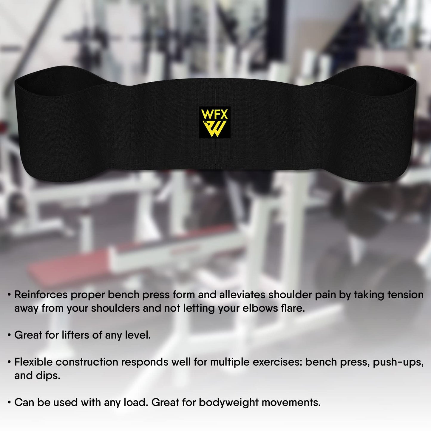 Fitness Bench Press Slingshot Blaster Weightlifting Belts Sling Strength Lifts Press Training Heavy Weights Powerlifting Push Ups Double Squats Exercise Gym (Black, M)