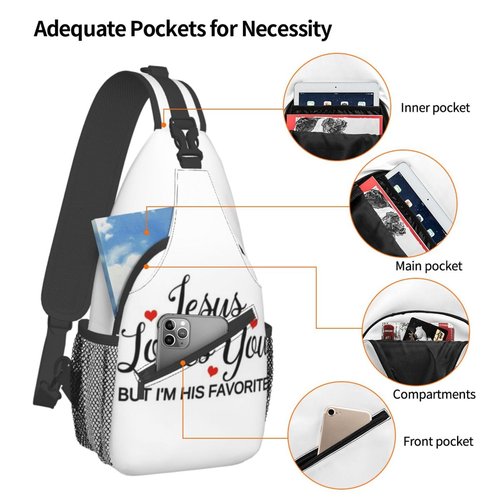 MANQINF Jesus Sling Bag,Casual Crossbody Backpack Shoulder Chest Bag for Women Men Travel Hiking Daypack