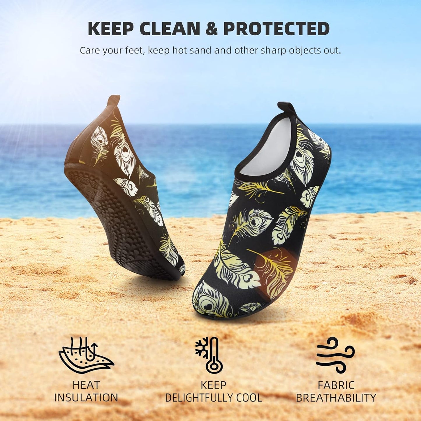 Skiennix Water Shoes - Quick-Dry Aqua Socks for Men & Women | Ideal for Beach, Pool & Yoga Activities